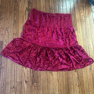 Hearts of Palm Red Velvet Skirt